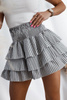 Spódniczka falbany - Biało-szara