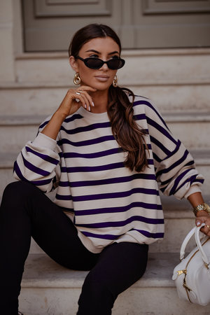 Bluza STREL pasy beż i granat