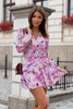 Sukienka Anna Szyfon - róż i fiolet