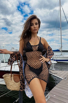 Narzutka na kostium, czarna z koralików