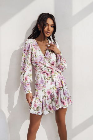 Sukienka "ANNA" krótka - Wiosenny bukiet