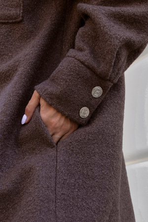 Płaszcz BOUCLE - Czekolada