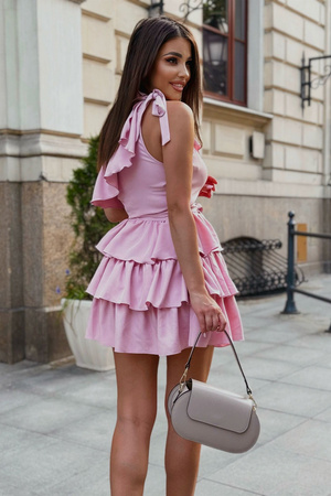 Sukienka na jedno ramie - Róż