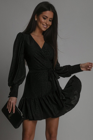 Sukienka "ANNA" Świąteczny błysk - Czarna