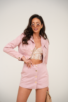 Komplet BLISS ze spódnico-spodenkami - Jasny róż