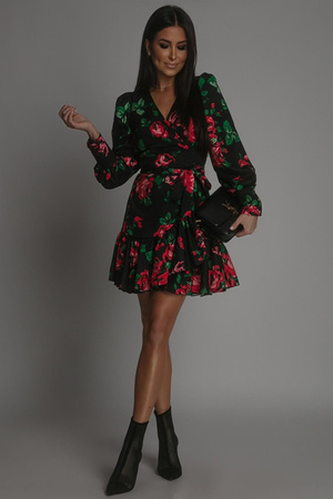 Sukienka Anna - Na Czarnym Tle Kwiat