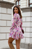 Sukienka Anna Szyfon - róż i fiolet