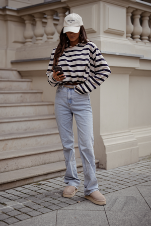 Bluza ERITH pasy beż i granat