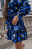 Sukienka "ANNA" krótka - Blue Flowers