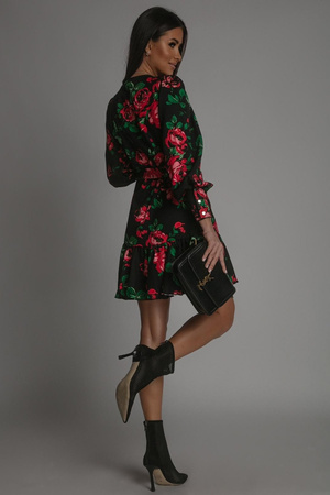 Sukienka Anna - Na Czarnym Tle Kwiat