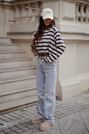 Bluza ERITH pasy beż i granat