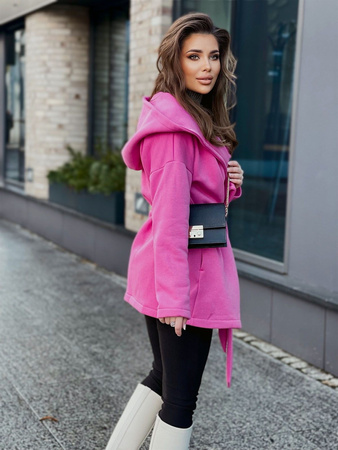 Płaszcz z dresówki - Różowy