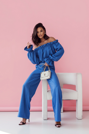 Komplet lniany MIA - Atrament