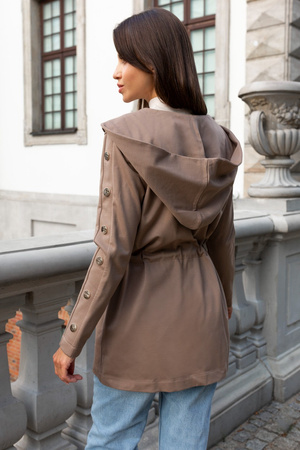 Narzutka z materiału premium - Ciemny beż