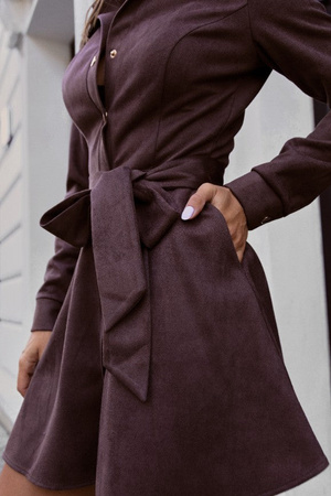 Sukienka koszulowa LANA - Brązowa