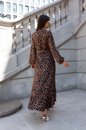 Sukienka "ANNA" długa - Panterka