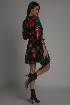 Sukienka Anna - Na Czarnym Tle Kwiat