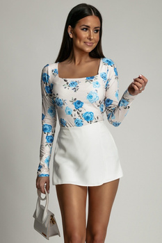 Bluzka z długim rękawem - Niebieskie różyczki