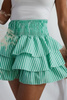 Spódniczka falbany - Biało-zielona