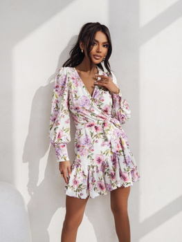 Sukienka "ANNA" krótka - Wiosenny bukiet