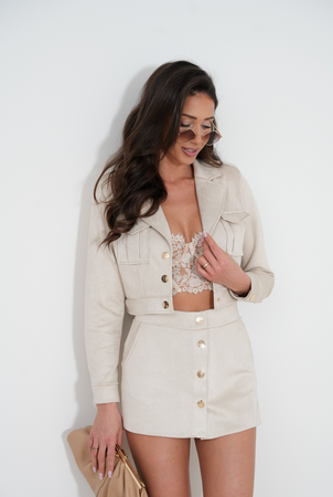Komplet BLISS ze spódnico-spodenkami - Jasny beż