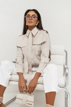 Koszula MILO - Paski beż