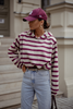Bluza ERITH pasy beż i bordo