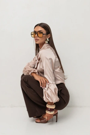 Koszula satynowa VIVIENNE - Beż