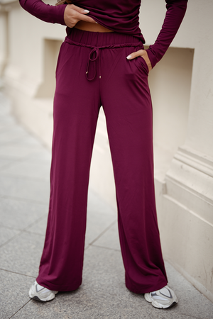 Komplet SHIRA długi rękaw Bordo