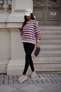 Bluza STREL pasy beż i bordo