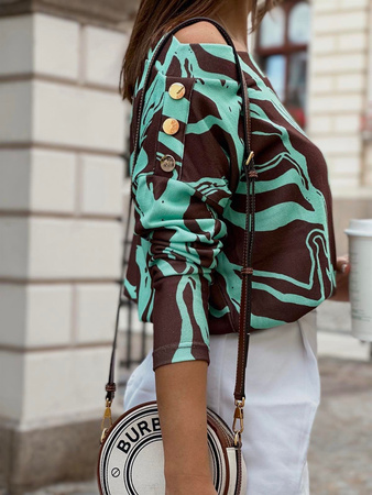 Sweterek ZEO - Zielono Brązowy