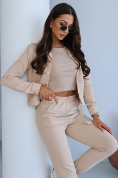 Milano 3 częściowy zestaw dresowy - beż