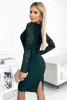 Elegancka ołówkowa sukienka z koronkowym dekoltem