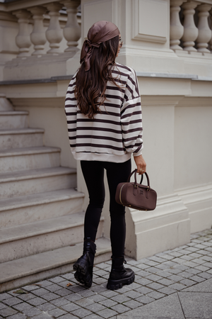 Bluza STREL pasy beż i brąz