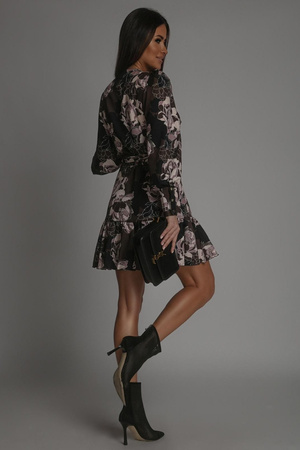 Sukienka Anna - Na Brązowym Tle Kwiatki