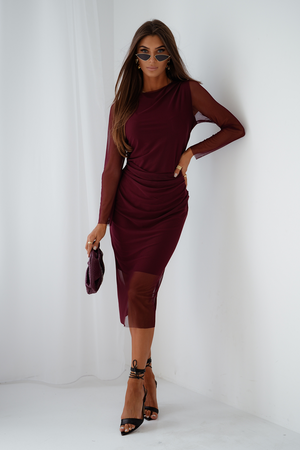 Sukienka tiulowa LUSH Bordo