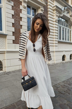 Długa sukienka muślinowa - Biała