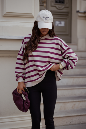 Bluza STREL pasy beż i bordo