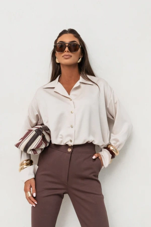 Koszula Satynowa MADDIE - Beż