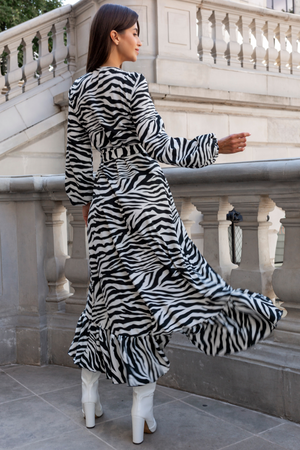 Sukienka "ANNA" długa - Zebra