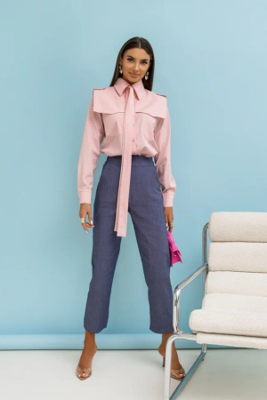 Koszula MILO - Paski jasny róż