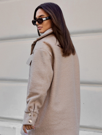 Płaszcz BOUCLE  - Beżowy