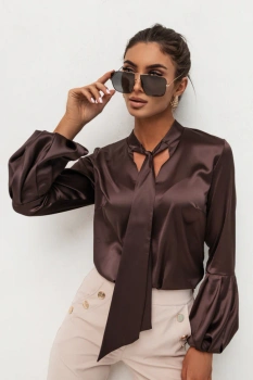 Koszula satynowa VIVIENNE - Brąz