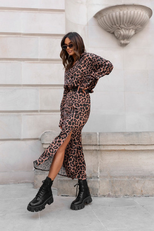 Spódnica satynowa SLEEK - Panterka