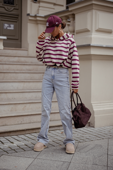 Bluza ERITH pasy beż i bordo