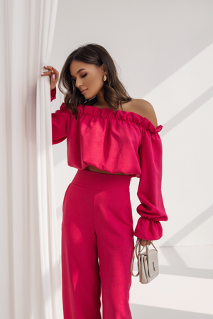 Komplet lniany MIA - Róż