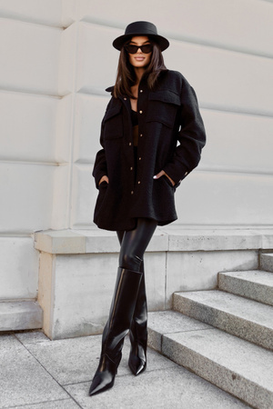 Płaszcz BOUCLE - Czarny