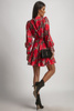 Sukienka "ANNA" Panterka z Czerwonymi Różami