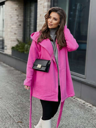 Płaszcz z dresówki - Różowy
